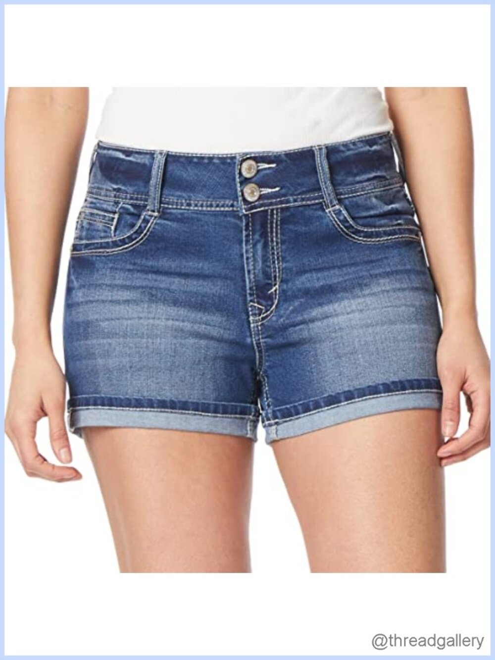 Curvy Denim Shorts Mid Rise Insta Stretch Bermuda Summer Jean Shorts